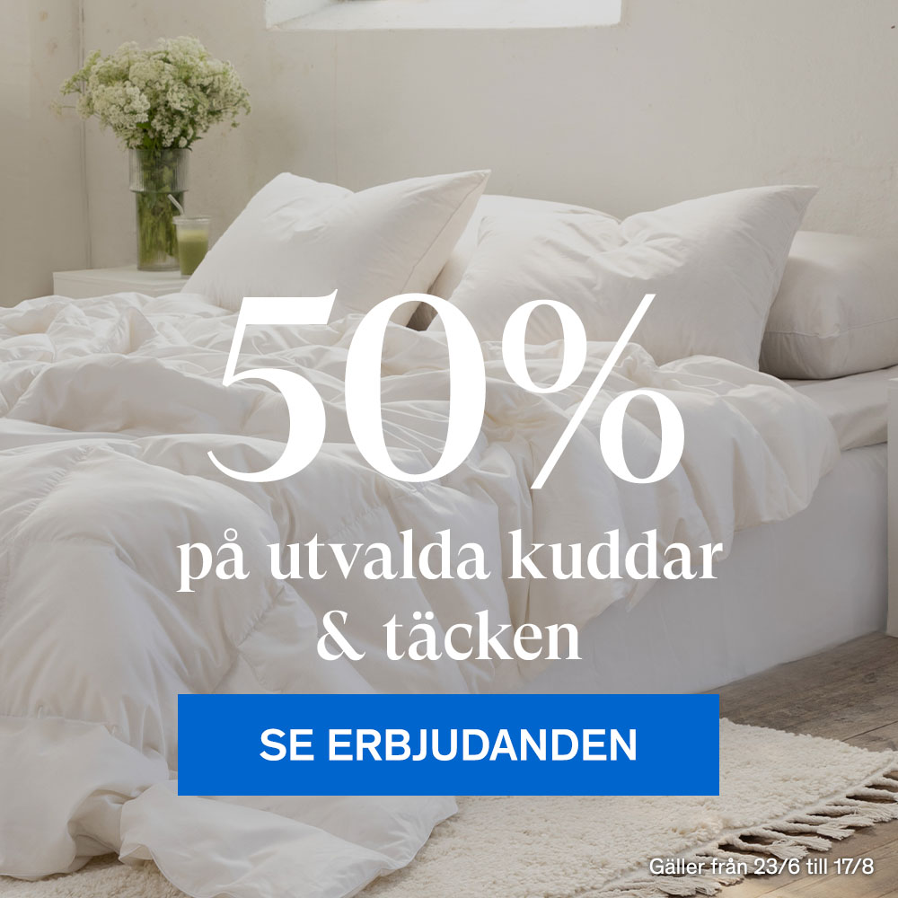 20% p&aring; utvalda kuddar & t&auml;cken.